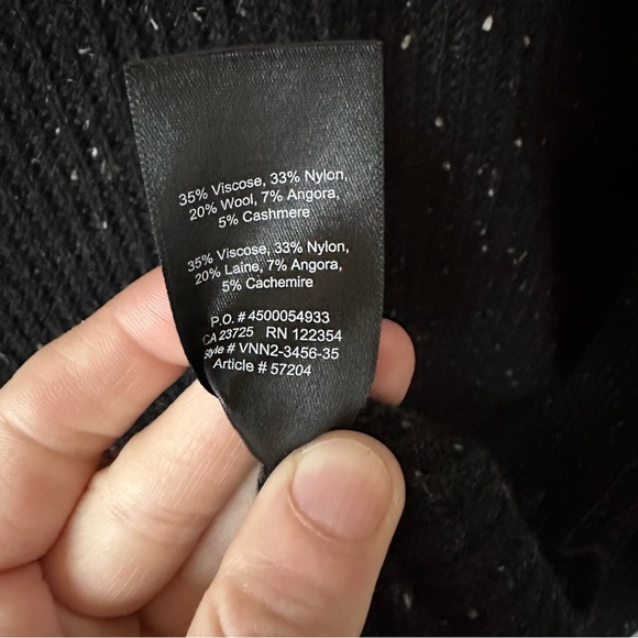 Aritzia Black Speckled Open Cardigan Wool Cashmere blend - Picture 5 of 5